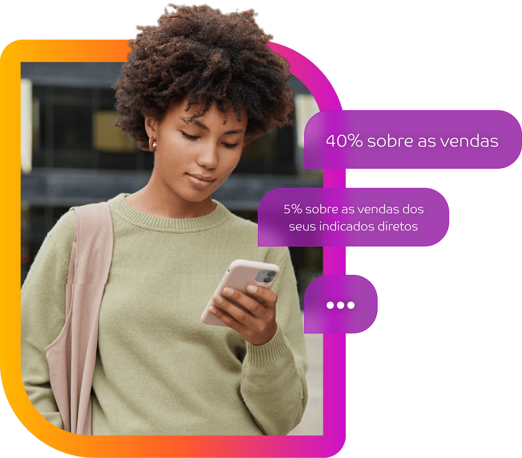 Mulher com Celular recebendo notificações